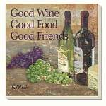 Good Wine Good Friends Coasters Set of 4