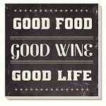 Good Food Good Wine Coasters Set of 4
