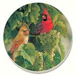 Cardinals wGrapes Coasters Set of 4