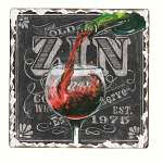 Chalkboard Wine Tumbled Tile Coasters Set of 4