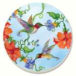 Hummingbirds wOrange Coasters Set of 4