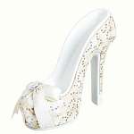 High Heel Polystone Wine Holder, Cream & Tan