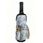 Deluxe Wine Bottle Apron - Blue Flower