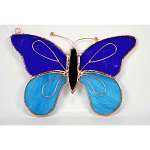 Dark & Light Blue Butterfly wLeaves Sun...