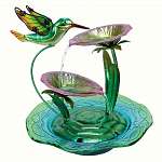 Hummingbird Metal & Glass Fountain