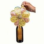 Delicate Flower Metal Wine Bottle & Cork...