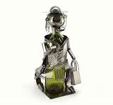 Shopping Lady Wine Bottle Holder