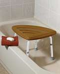 Teak Adjustable Bath Stool