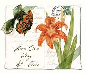 Orange Butterfly Flour Sack Towel set of 2