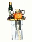 Wine & Cheese Pewter Winelight Painted