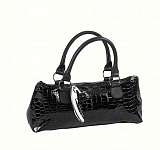 Wine Clutch - Black Croc