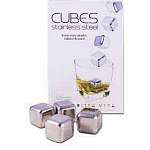 4 Stainless Steel Cubes with a velvet pouch in box