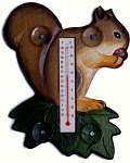 Squirrel on a Leaf Small Window Thermometer