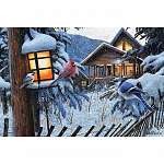 Winter Cabin Birds LED Wall Art 24" x...