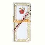 Apple Flour Sack Towel and Magnetic Note Pad Set