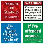 Set of 4 Word Coasters-3.5 inches Square...