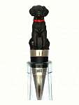 Bottle Stopper Black Dog Hand Painted