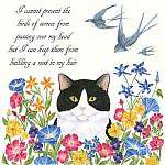 Cat & Swallows Flour Sack Towel set of 2