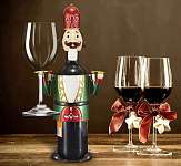 Nutcracker Wine Bottle & Glass Holder