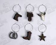 Western Wine Charm Set 6 pcs