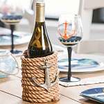 Polystone Wine Bottle Holder, Nautical Rope