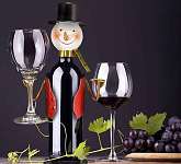 Snowman Wine Bottle & Glass Holder