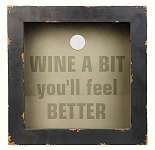 Wood and Glass Wine Cork Holder 12 x 12 x 4