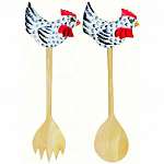 Black & White Chicken Salad Server Set