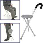 Walking Seat and Cane in One