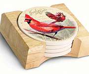 Cardinal Postcard Coasters set of 4