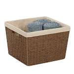 Parchment Cord Basket with Liner, Espresso