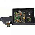 Camo Flask w Shot Glasses