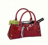 Wine Clutch - Red Croc