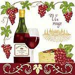 Vin Rouge Flour Sack Towel set of 2