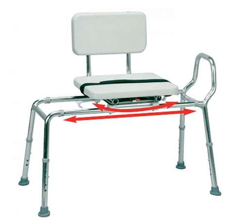 Padded Sliding Transfer Bench with Swivel