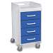 Global Blue Polyethylene Compact 4 Drawer Locking Cart