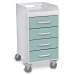 Catalina Mist Polyethylene Compact 4 Drawer Locking Cart