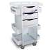 White Polyethylene Core DX Storage Cart with Security Railed Top