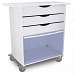 White Polyethylene Extra Wide Storage Cart with Blue Acrylic Door