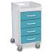 Bahamas Sea Polyethylene Compact 4 Drawer Locking Cart