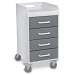 Silver Metallic Polyethylene Compact 4 Drawer Locking Car