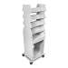 White Tall Slanted Suture Cart with Bulk Storage Area