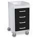 Black Polyethylene Compact 4 Drawer Locking Cart