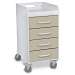 Almond Polyethylene Compact 4 Drawer Locking Cart