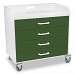Hosta Leaf Polyethylene Extra Wide Compact Locking 4 Drawer Cart