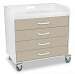 Almond Polyethylene Extra Wide Compact Locking 4 Drawer Cart