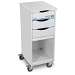 White Polyethylene Core SP Space Saving Lab Cart with Clear Door