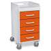 Pumpkin Orange Polyethylene Compact 4 Drawer Locking Cart