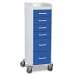 Global Blue Polyethylene Tall Locking 6 Drawer Cart