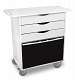 White Polyethylene Extra Wide Storage Cart with Smoke Acrylic Door
